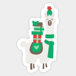 Christmas llama Sticker